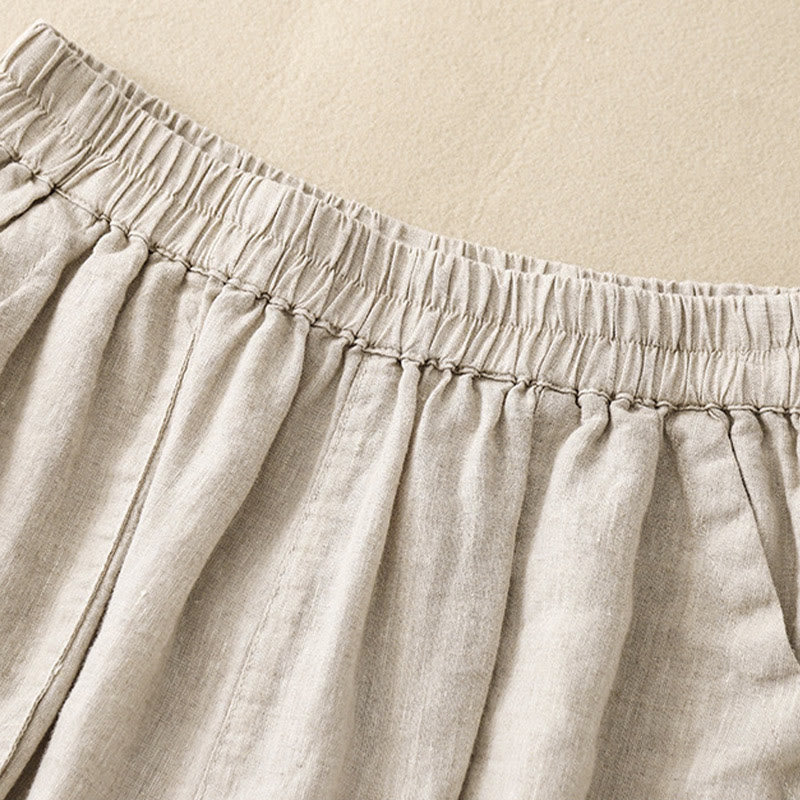 Pantalones cortos rectos elásticos informales de verano para mujer con bolsillos , Buddha Stones. - image 18