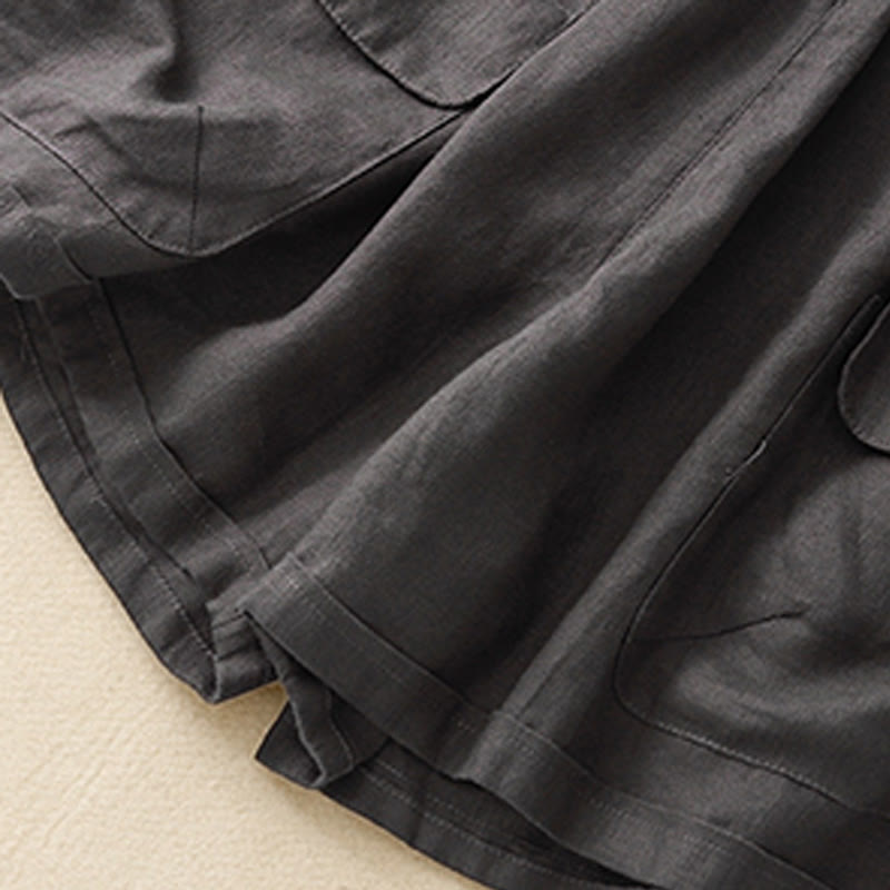 Pantalones cortos rectos elásticos informales de verano para mujer con bolsillos , Buddha Stones. - image 24