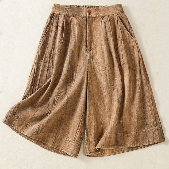 Pantalones cortos casuales de verano con estampado tie-dye de algodón liso para mujer con bolsillos de Buddha Stones - Perú - US8-10，UK/AU12-14，EU40-42 (2XL) - image 0