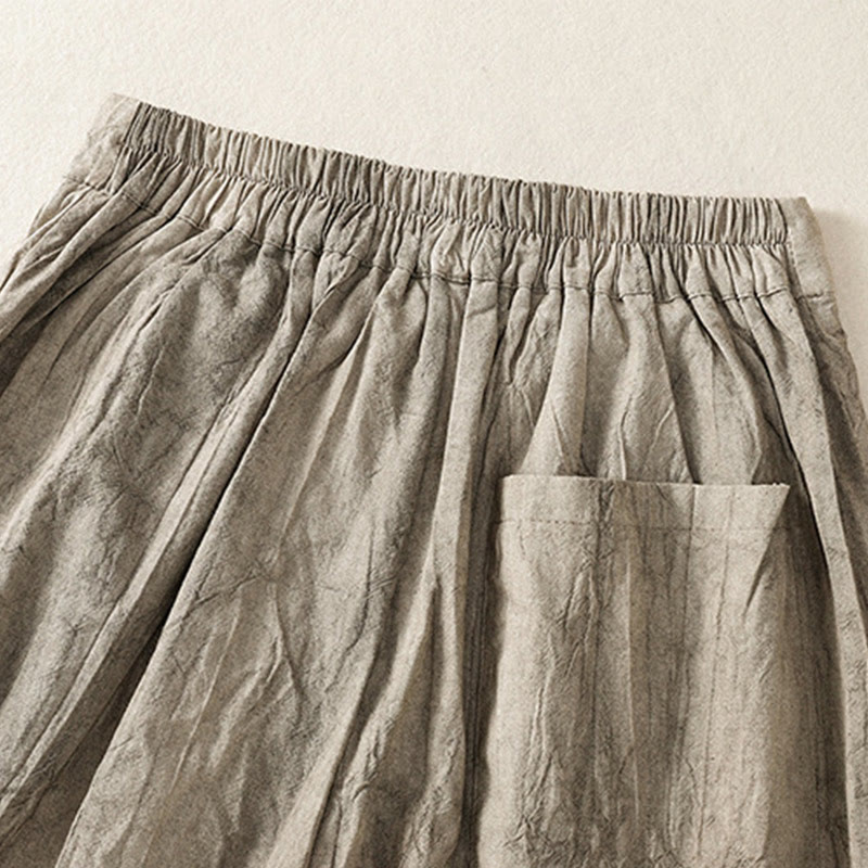 Pantalones cortos casuales de verano con estampado tie-dye de algodón liso para mujer con bolsillos de Buddha Stones - image 14