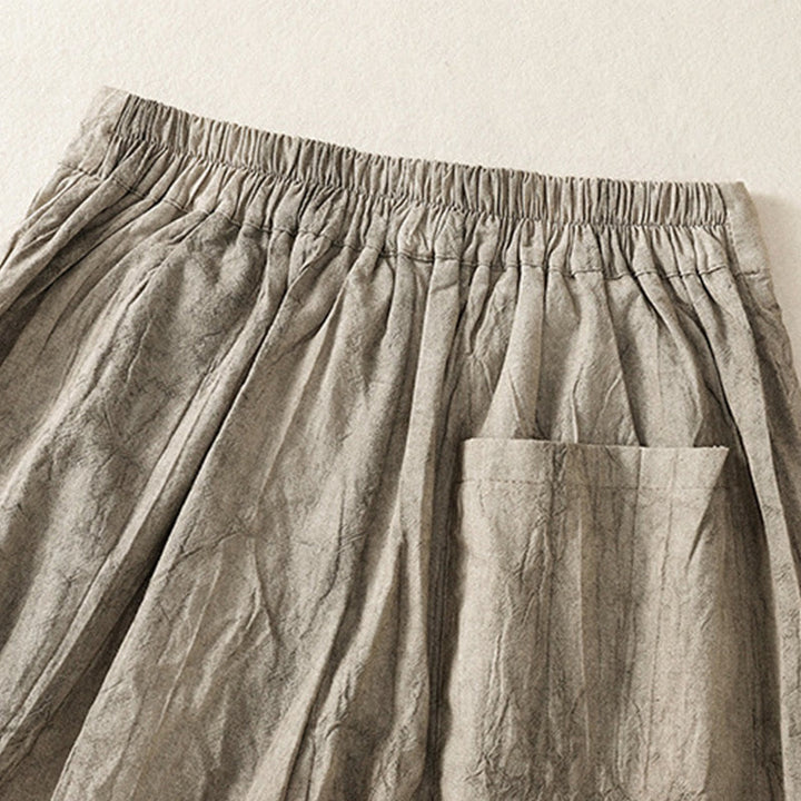 Pantalones cortos casuales de verano con estampado tie-dye de algodón liso para mujer con bolsillos de Buddha Stones - image 14