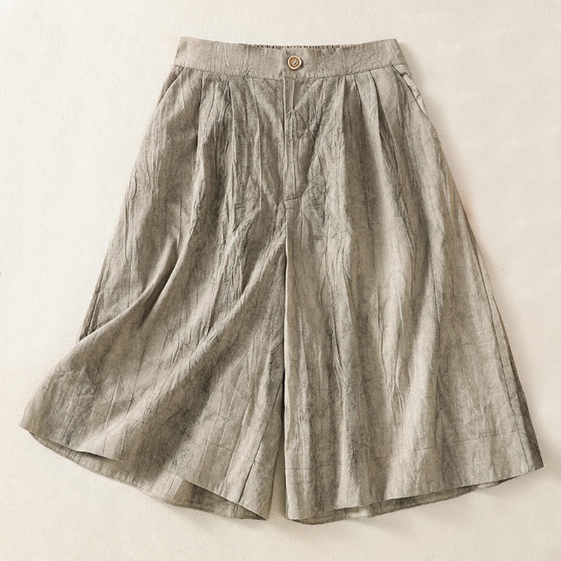 Pantalones cortos casuales de verano con estampado tie-dye de algodón liso para mujer con bolsillos de Buddha Stones - Plata - US8-10，UK/AU12-14，EU40-42 (2XL) - image 10