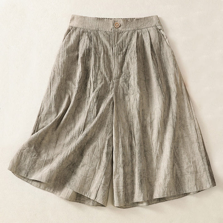 Pantalones cortos casuales de verano con estampado tie-dye de algodón liso para mujer con bolsillos de Buddha Stones - Plata - US8-10，UK/AU12-14，EU40-42 (2XL) - image 10