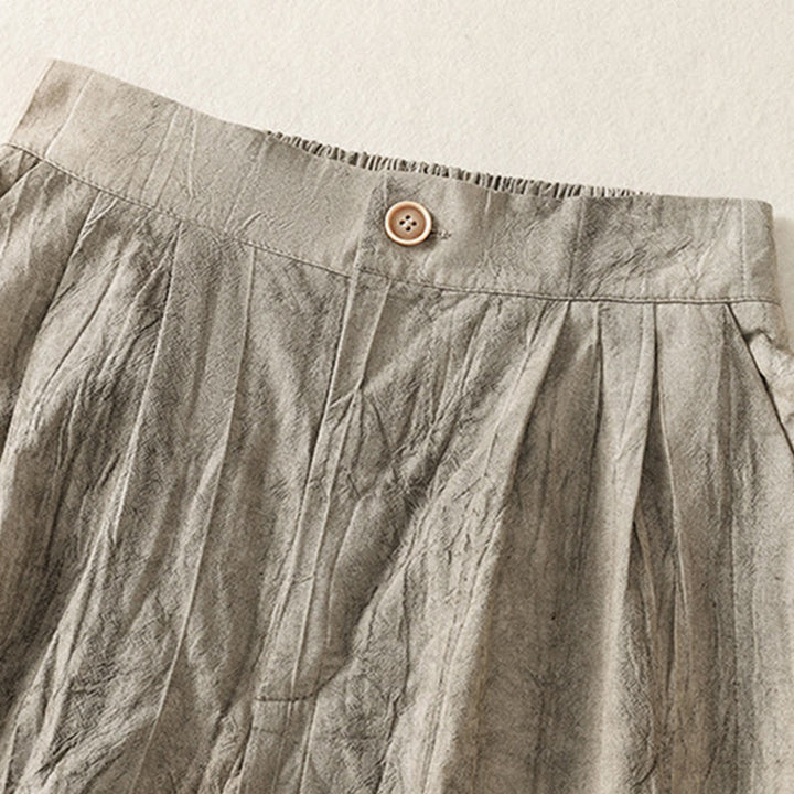 Pantalones cortos casuales de verano con estampado tie-dye de algodón liso para mujer con bolsillos de Buddha Stones