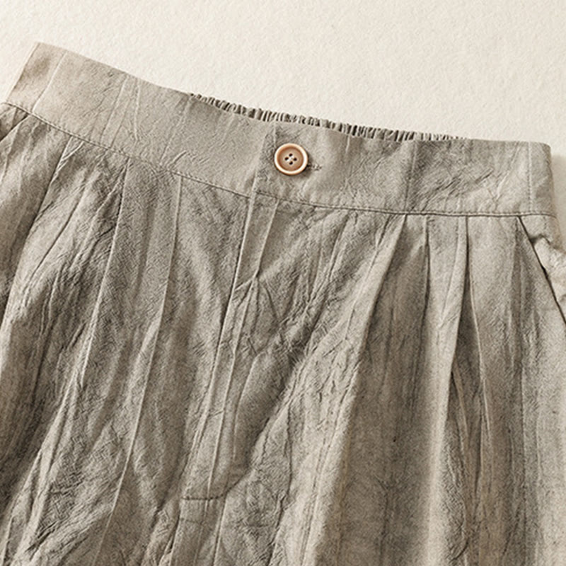 Pantalones cortos casuales de verano con estampado tie-dye de algodón liso para mujer con bolsillos de Buddha Stones - image 16