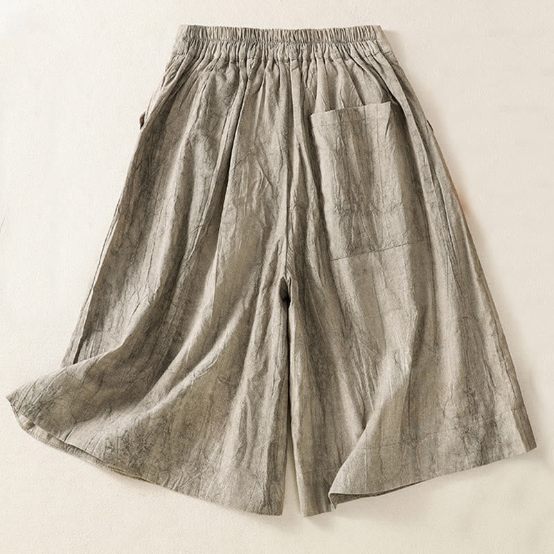 Pantalones cortos casuales de verano con estampado tie-dye de algodón liso para mujer con bolsillos de Buddha Stones - image 11