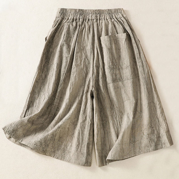 Pantalones cortos casuales de verano con estampado tie-dye de algodón liso para mujer con bolsillos de Buddha Stones - image 11