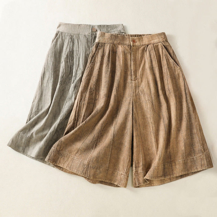 Pantalones cortos casuales de verano con estampado tie-dye de algodón liso para mujer con bolsillos de Buddha Stones - image 17