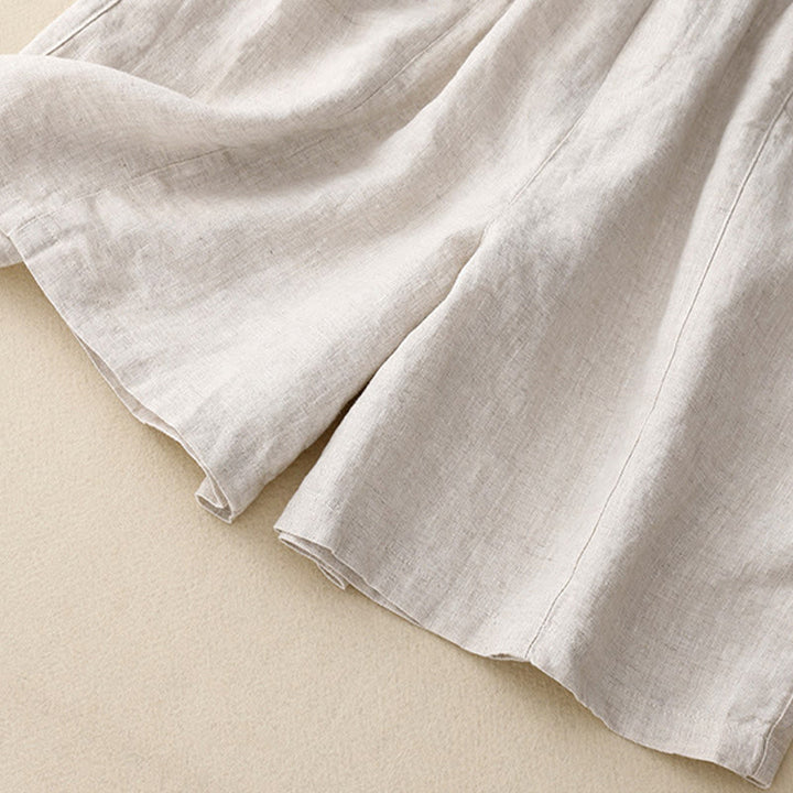 Pantalones cortos de algodón lisos con botones y bolsillos para mujer, estilo casual de verano, con Buddha Stones - image 12