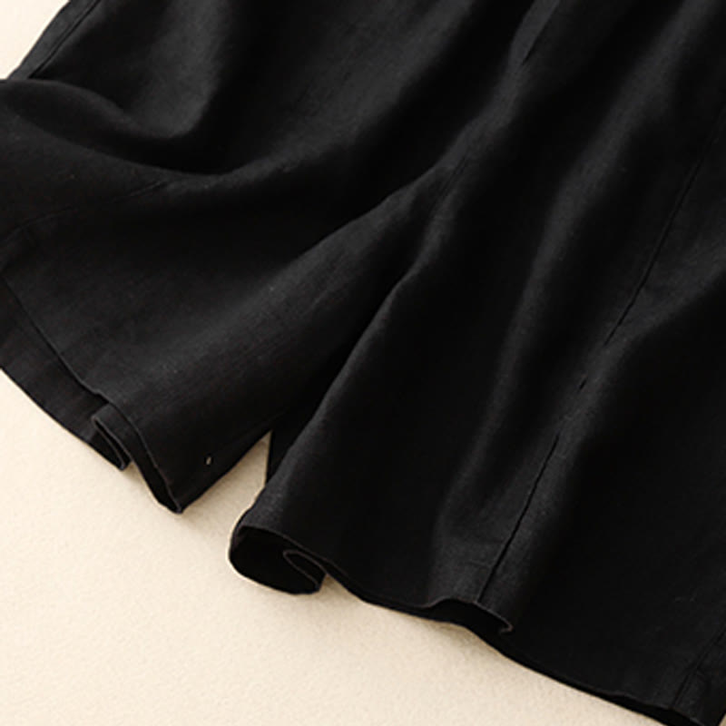 Pantalones cortos de algodón lisos con botones y bolsillos para mujer, estilo casual de verano, con Buddha Stones - image 24
