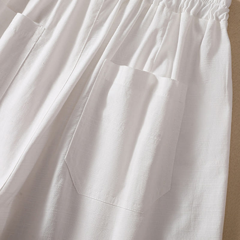 Pantalones cortos de poliéster con cintura elástica y bolsillos para mujer, informales, de verano, con Buddha Stones - image 10