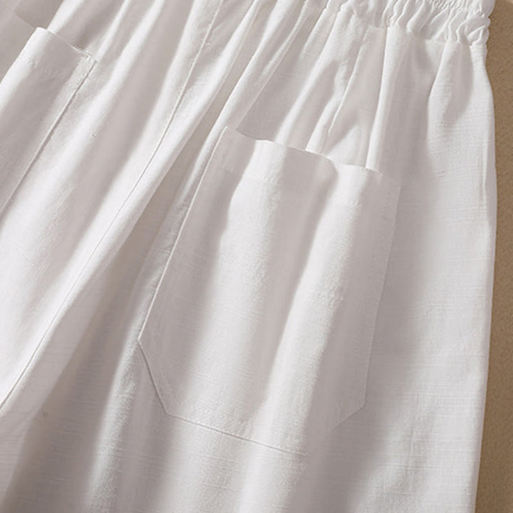 Pantalones cortos de poliéster con cintura elástica y bolsillos para mujer, informales, de verano, con Buddha Stones - image 10