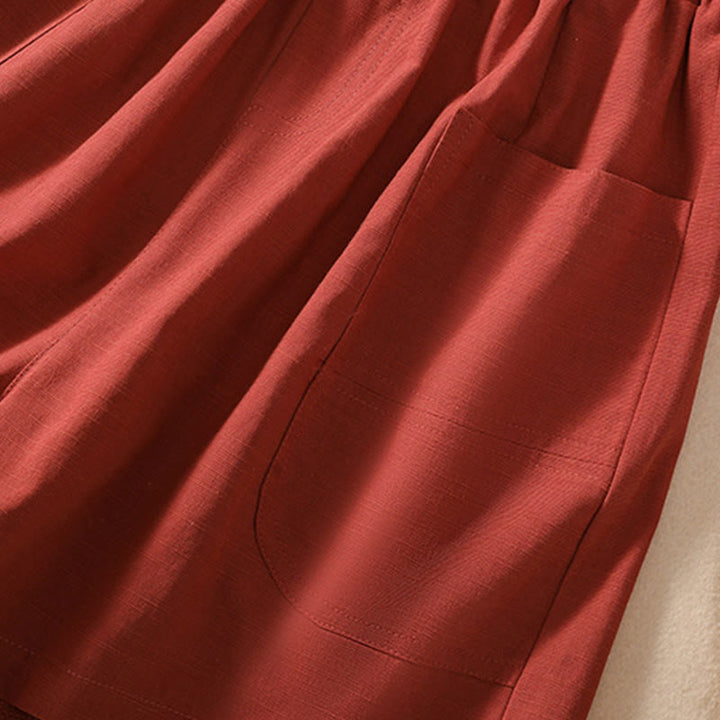 Pantalones cortos de poliéster con cintura elástica y bolsillos para mujer, informales, de verano, con Buddha Stones - image 21