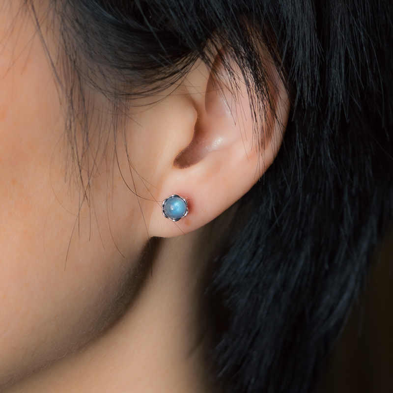 Pendientes de piedra lunar con diseño positivo de Buddha Stones en plata de ley 925 - image 7