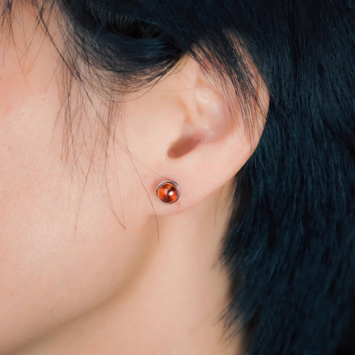 Pendientes de protección con granate y Buddha Stones en plata de ley 925 - image 7