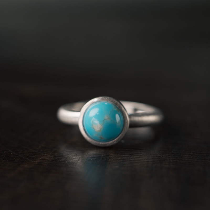 Anillo ajustable de plata de ley 925 con lapislázuli, turquesa y lazurita de Buddha Stones - Estilo B (aproximadamente 9 x 9 mm) - image 7