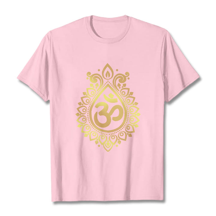 Camiseta con diseño OM de gotas de agua y Buddha Stones - Rosa claro - 2XL - image 13