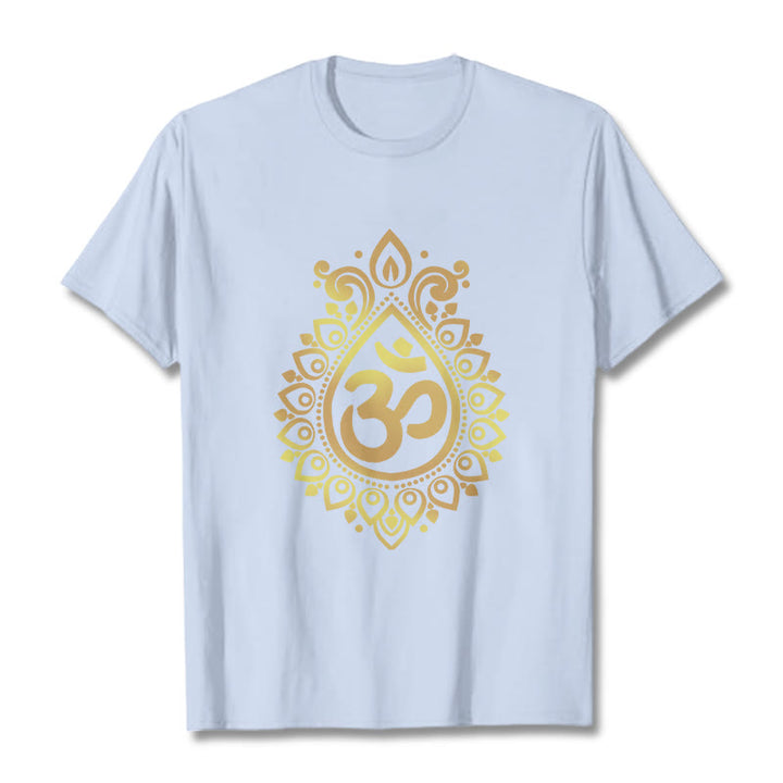 Camiseta con diseño OM de gotas de agua y Buddha Stones - Cian claro - 2XL - image 19