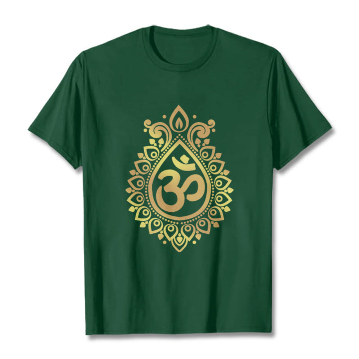 Camiseta con diseño OM de gotas de agua y Buddha Stones - Verde bosque - 2XL - image 11