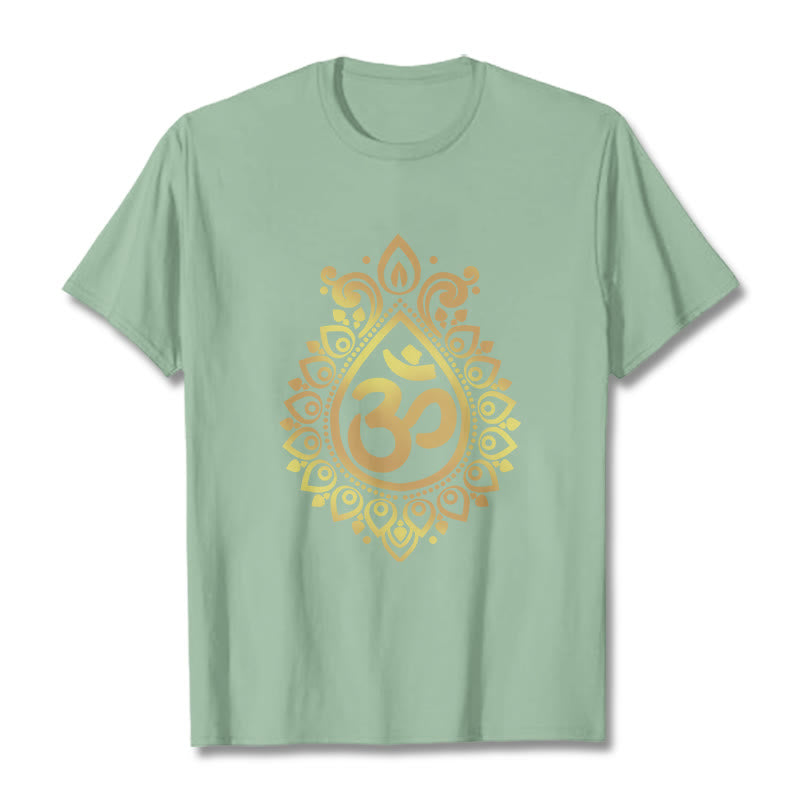 Camiseta con diseño OM de gotas de agua y Buddha Stones - Verde pálido - 2XL - image 15