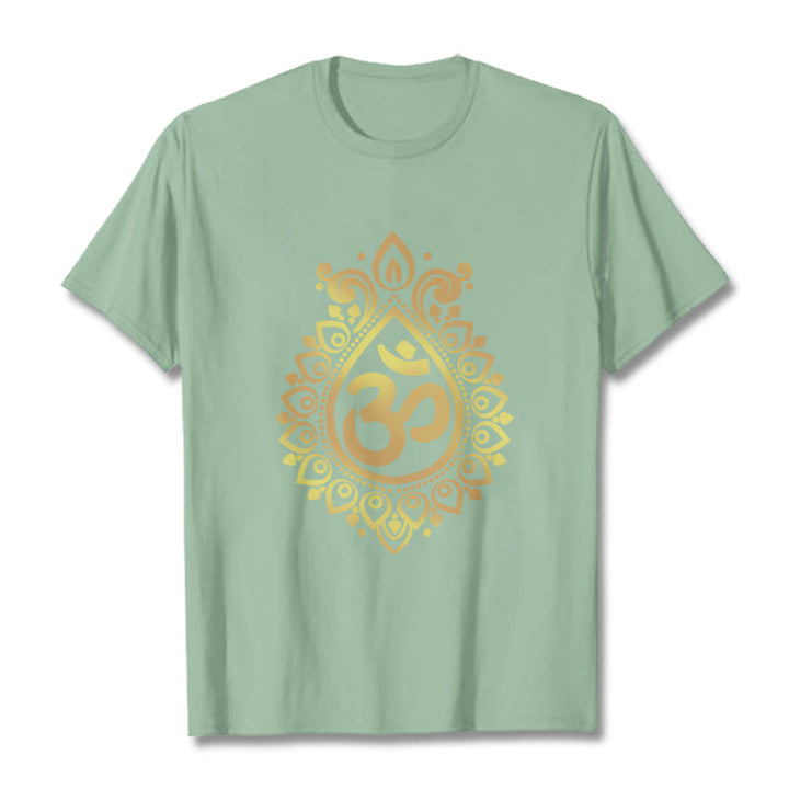 Camiseta con diseño OM de gotas de agua y Buddha Stones - Verde pálido - 2XL - image 15
