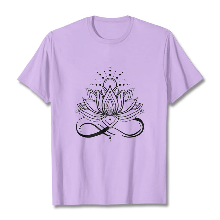 Camiseta con diseño de flor de loto y sol con Buddha Stones - Ciruela - 2XL - image 17