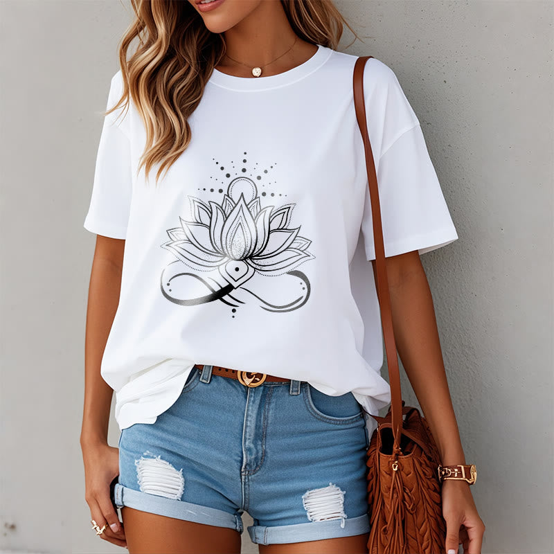 Camiseta con diseño de flor de loto y sol con Buddha Stones - image 10