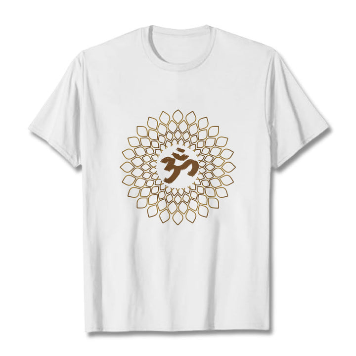 Camiseta con diseño OM de rombos y Buddha Stones - Blanco - 2XL - image 0