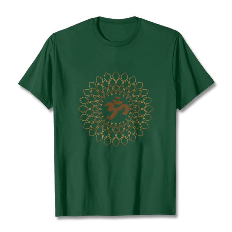 Camiseta con diseño OM de rombos y Buddha Stones - Verde bosque - 2XL - image 10