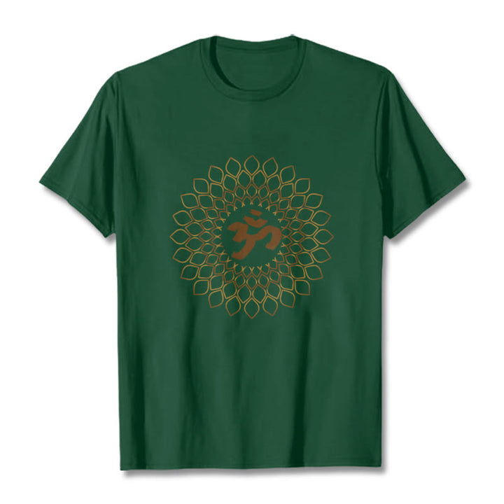 Camiseta con diseño OM de rombos y Buddha Stones - Verde bosque - 2XL - image 10