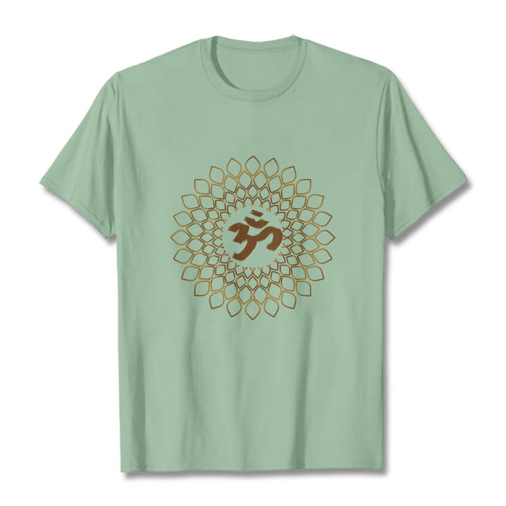 Camiseta con diseño OM de rombos y Buddha Stones - Verde pálido - 2XL - image 15