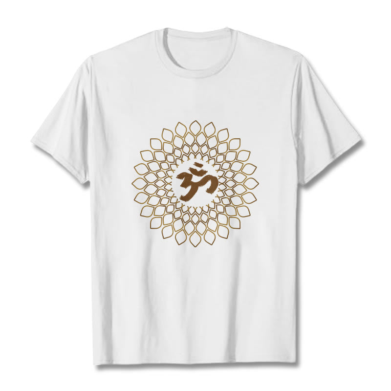 Camiseta con diseño OM de rombos y Buddha Stones - Blanco - 2XL - image 1