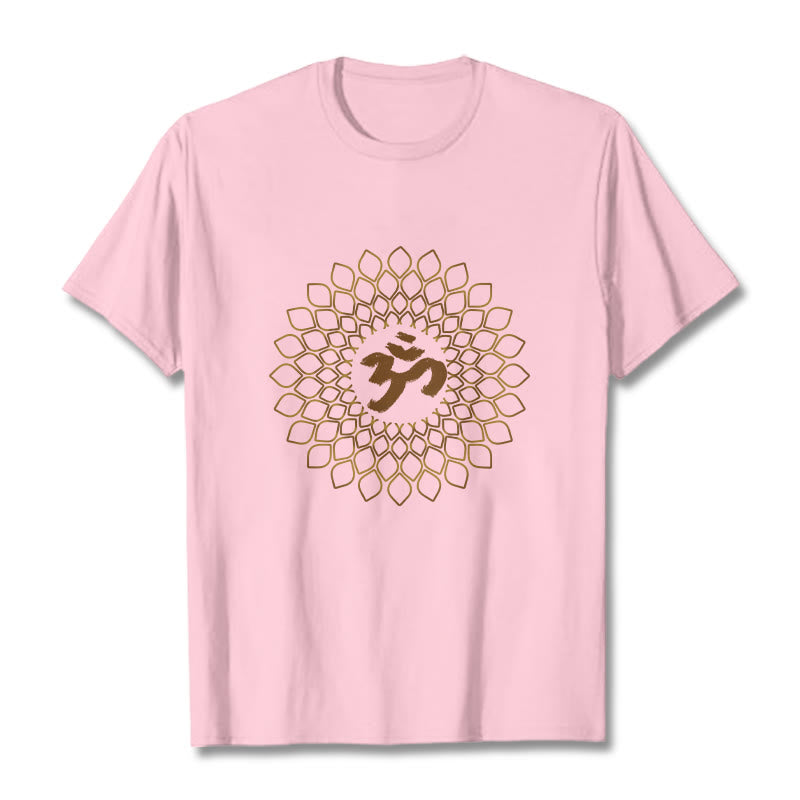 Camiseta con diseño OM de rombos y Buddha Stones - rosa claro - 2XL - image 12