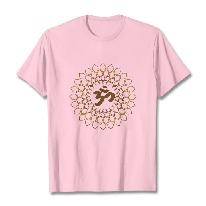Camiseta con diseño OM de rombos y Buddha Stones - rosa claro - 2XL - image 12