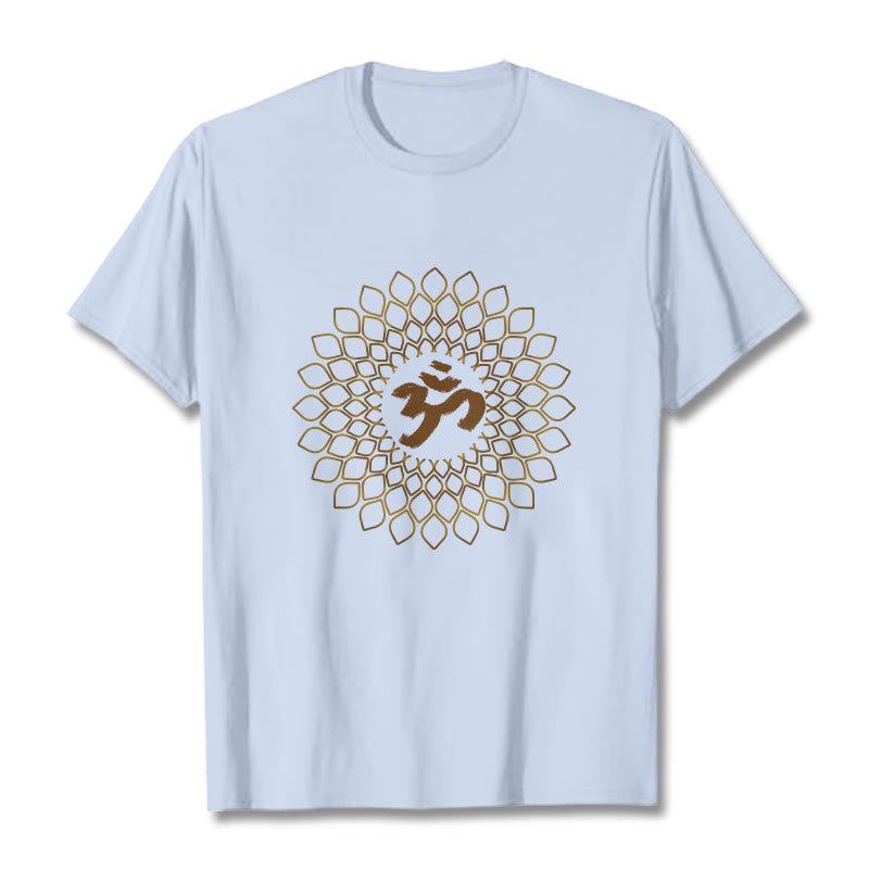Camiseta con diseño OM de rombos y Buddha Stones - Cian claro - 2XL - image 19