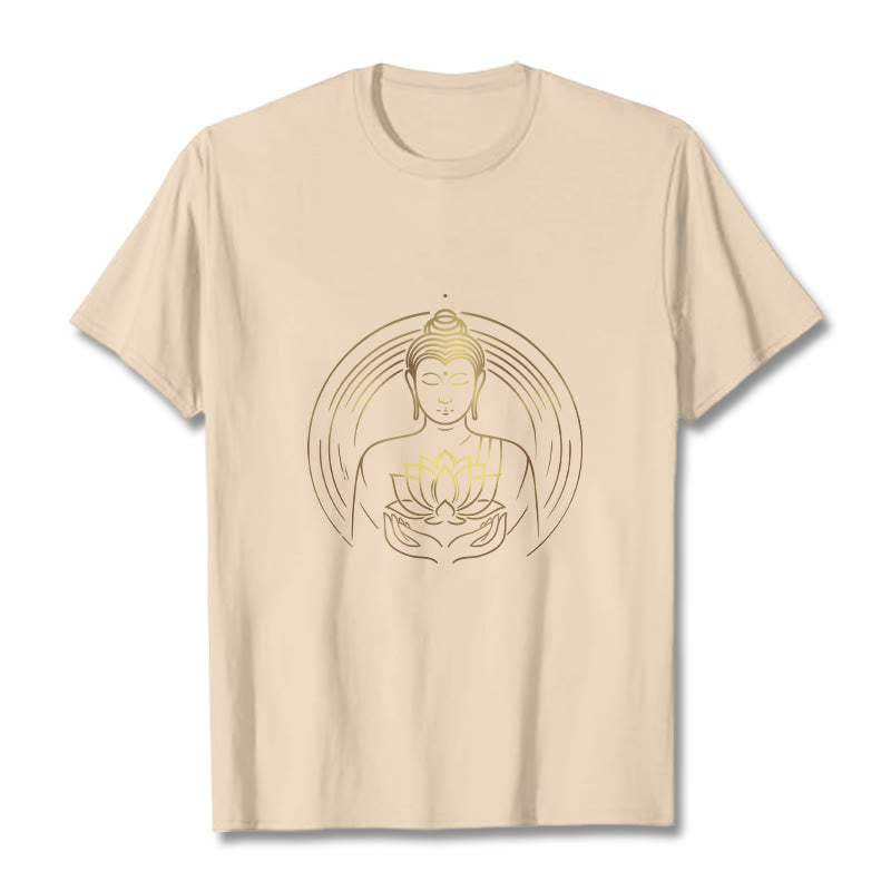 Camiseta con Buddha Stones dorado sosteniendo una flor de loto y piedras de Buda - Sopa de mariscos - 2XL - image 9