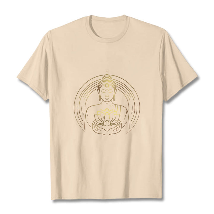 Camiseta con Buddha Stones dorado sosteniendo una flor de loto y piedras de Buda - Sopa de mariscos - 2XL - image 9