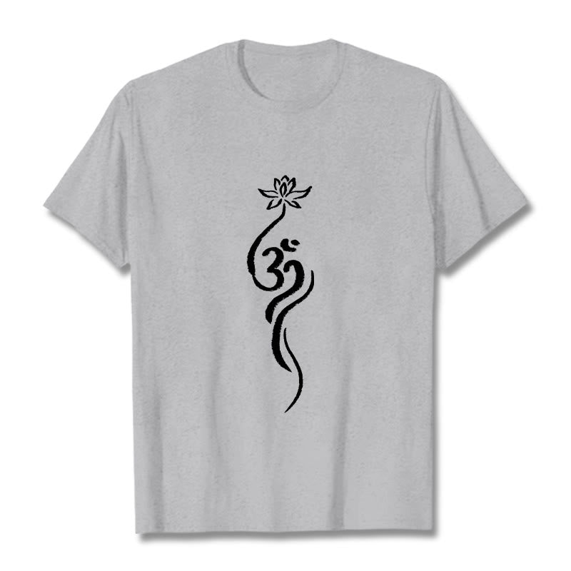 Camiseta con diseño Om de flor de loto y Buddha Stones - Gris claro - 2XL - image 19