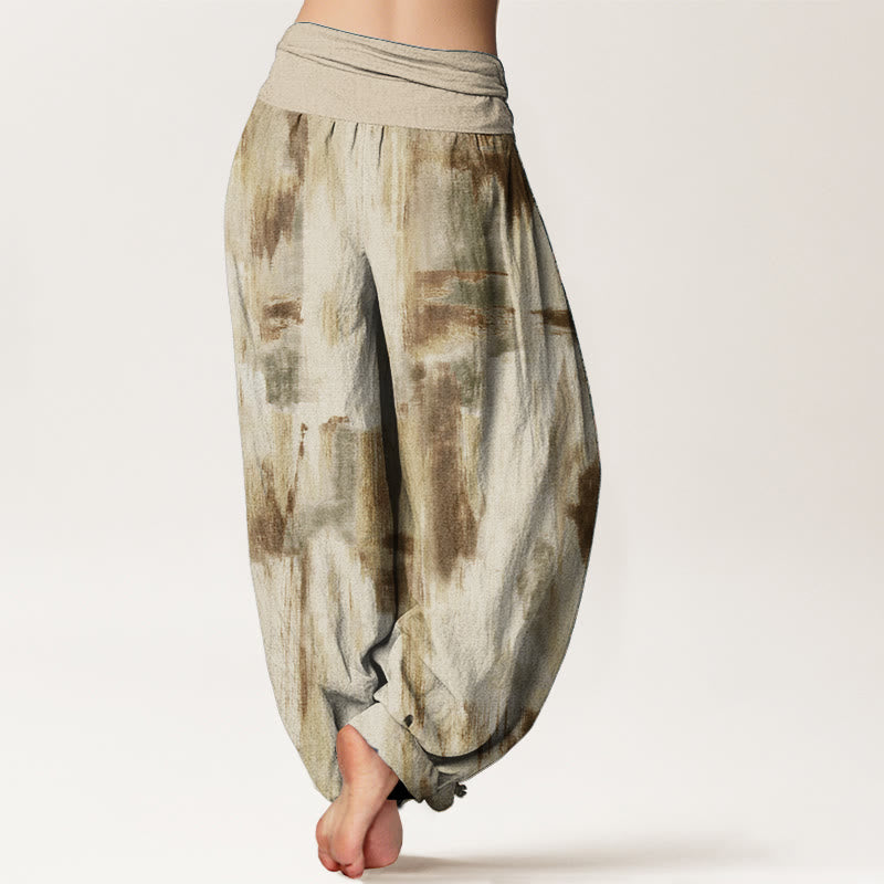 Pantalones Buddha Stones de algodón puro con diseño tie-dye y cintura elástica para mujer