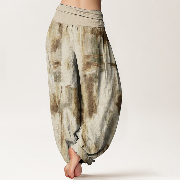 Pantalones Buddha Stones de algodón puro con diseño tie-dye y cintura elástica para mujer