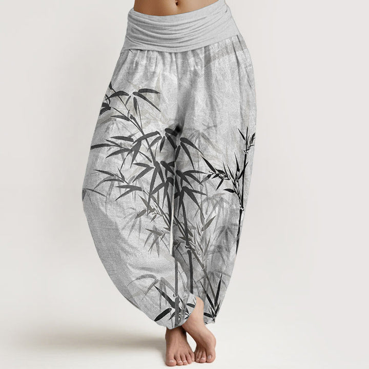 Pantalones harén de cintura elástica para mujer, informales, de algodón puro con Buddha Stones
