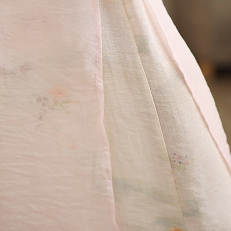 Pantalones anchos de algodón para mujer con bolsillos y estampado vintage de plantas y Buddha Stones de primavera, de doble capa - image 26