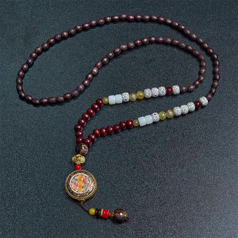 Buddha Stones, cuentas de madera tibetanas hechas a mano, Om Mani Padme Hum Samantabhadra Bodhisattva, colgante de collar de pureza - image 8