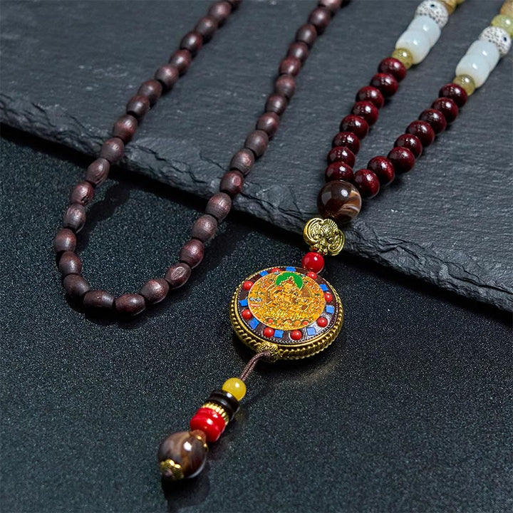 Buddha Stones, cuentas de madera tibetanas hechas a mano, Om Mani Padme Hum Samantabhadra Bodhisattva, colgante de collar de pureza - image 4