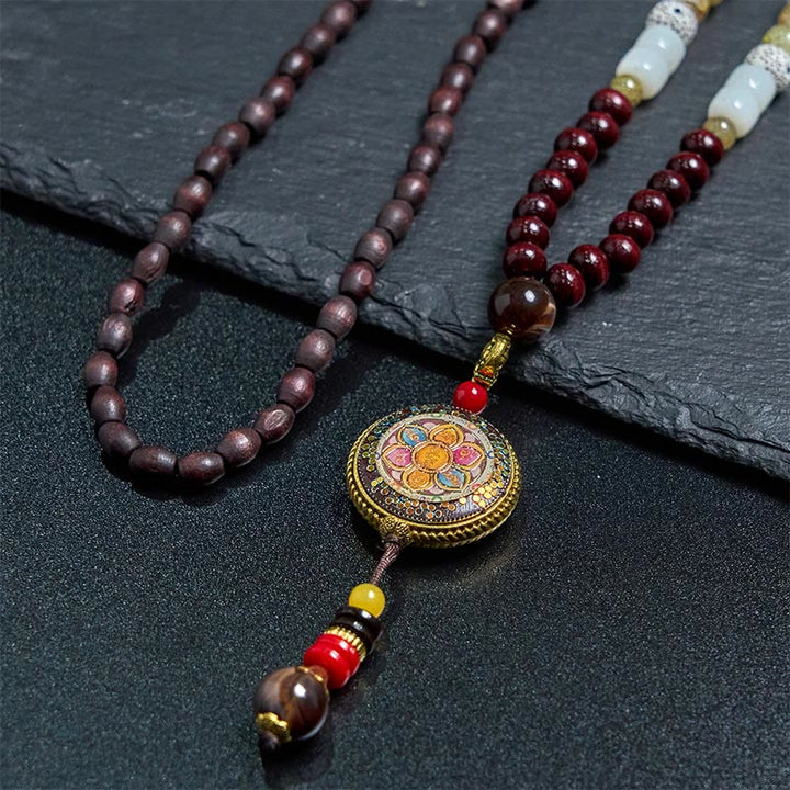 Buddha Stones, cuentas de madera tibetanas hechas a mano, Om Mani Padme Hum Samantabhadra Bodhisattva, colgante de collar de pureza - image 13