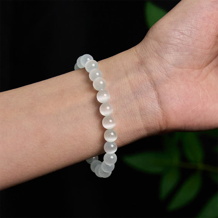 Pulsera Pixiu Positiva de Plata de Ley 990 con Cuentas Naturales de Ojo de Gato y Buddha Stones