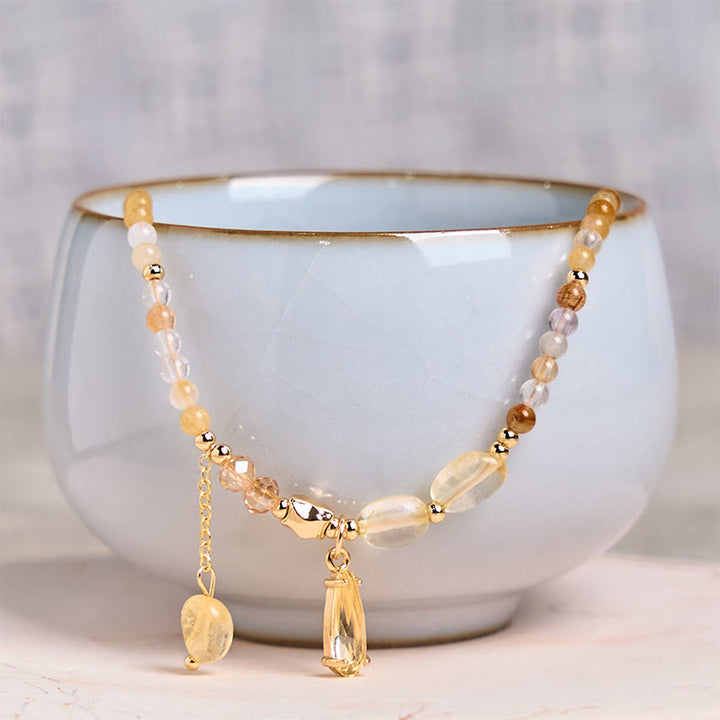 Pulsera multicapa con cuentas de citrino natural de Buddha Stones