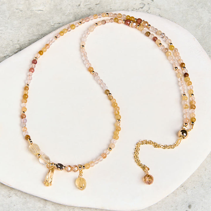 Pulsera multicapa con cuentas de citrino natural de Buddha Stones
