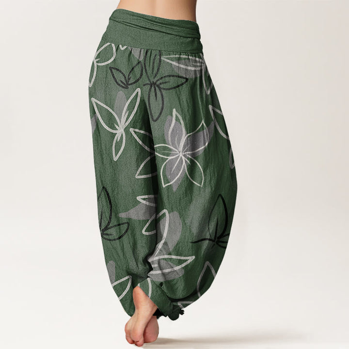 Pantalones harén con cintura elástica para mujer, con estampado floral y Buddha Stones - image 2