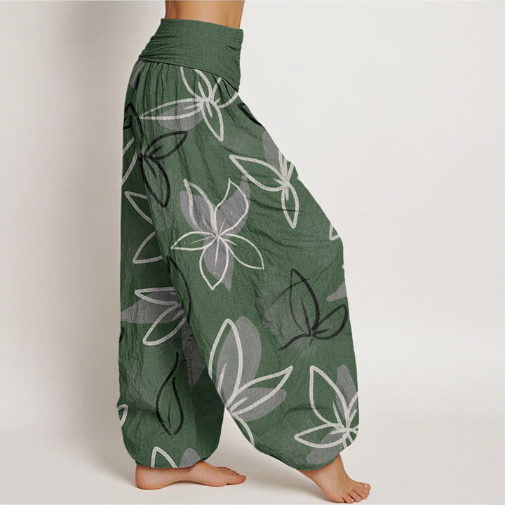 Pantalones harén con cintura elástica para mujer, con estampado floral y Buddha Stones - image 3